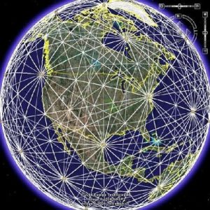 schéma d'un globe terrestre entouré de réseaux