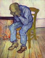 extrait du tableau de Van Gogh vieil homme dans la douleur